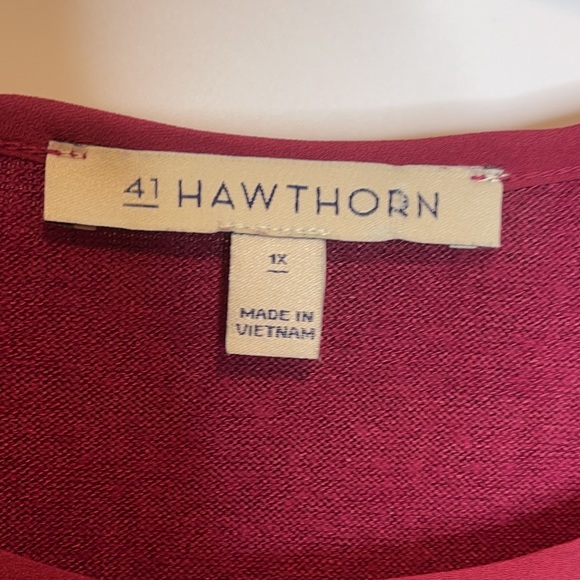 41 Hawthorne Stretch Red Top 1X PLUS SIZE - Picture 3 of 5
